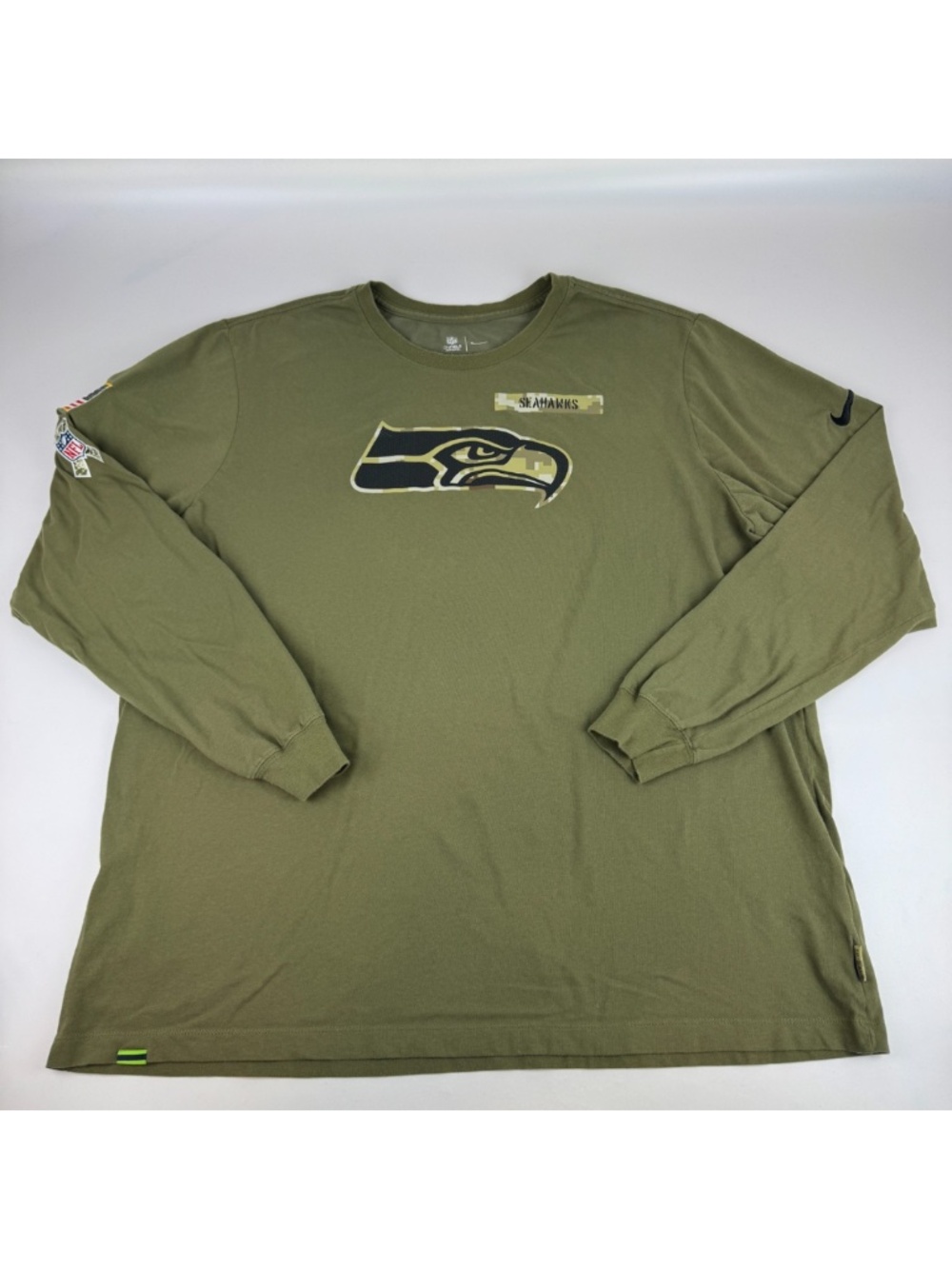 Nike NFL Seattle Seahawks Mens Size 3XL Salute to Service Long Sleeve Shirt